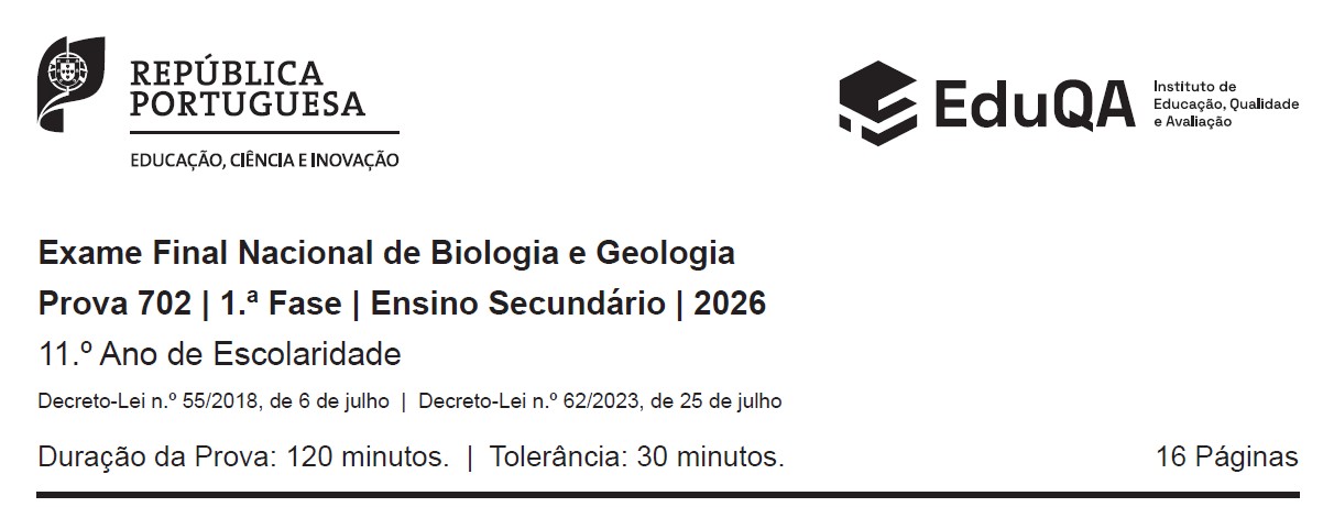 Parecer acerca da Prova de Exame Nacional do Ensino Secundário Prova Escrita de Biologia e Geologia 702 – 1.ª Fase 2026